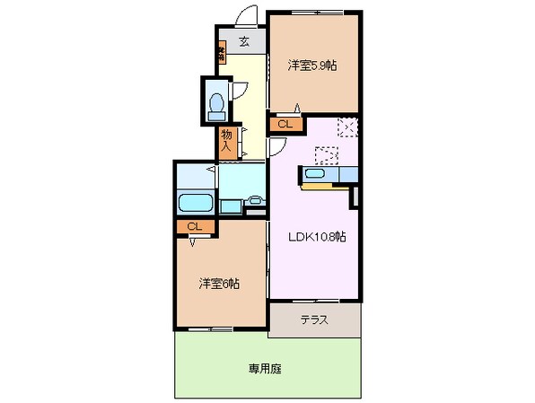 大矢知駅 徒歩13分 1階の物件間取画像